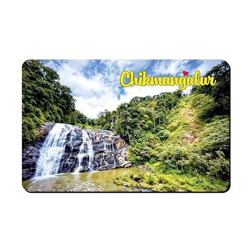 Image of Elegant Fridge Magnet with Themes |Rectangular Size Refrigerator Magnet with Magnetic Rubber Back | Pack of 1, 8.6cm X 5.4cm (Chikmangalur - Design 10)