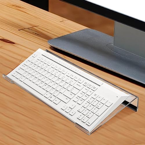 Gosimida Acrylic Keyboard Stand For Desktop, Tilt DisplayTray Clear Keyboard Lift Holder, Computer Keyboard Accessories For Ergonomic Typing, Holder For Study, Office Desks, Schools, PC Rooms