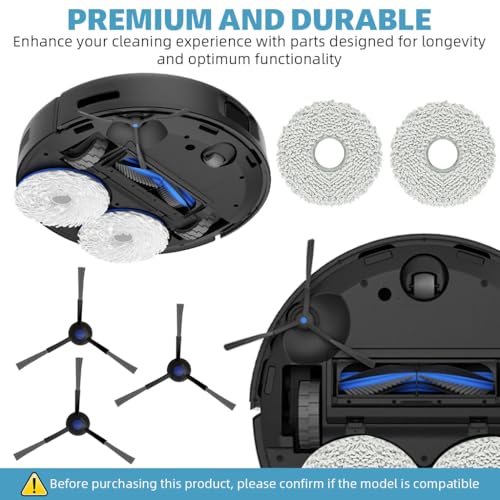 Image of HASTHIP 10Pcs Replacement Parts for Ecovacs N30 Pro Omni, Spare Accessories with 1 Main Brush, 3 Side Brushes, 2 Mop Cloth, 2 Filters, 2 Cleaning Mop, 2 Dust Bags Cleaning Tools