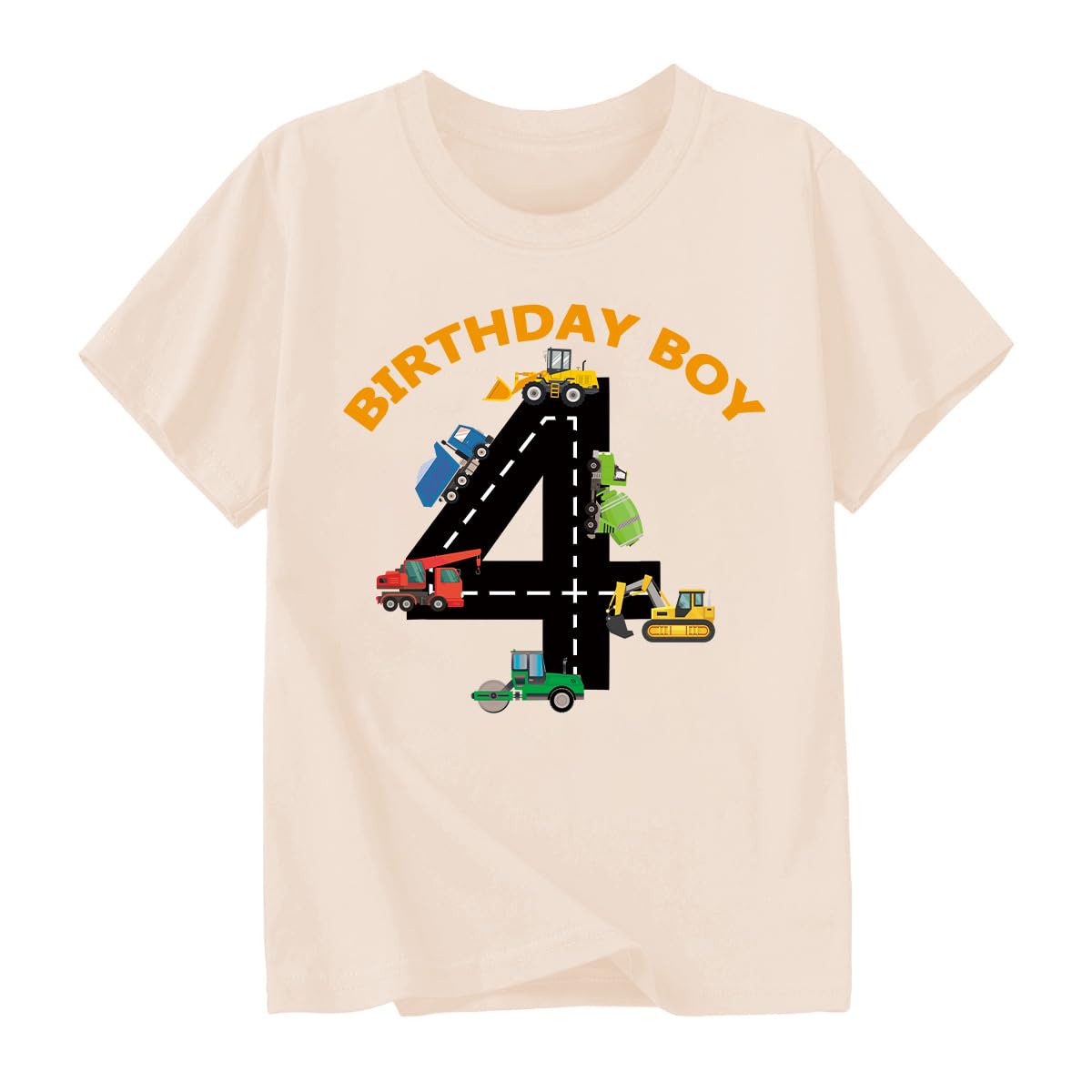 Goengmo 2-6 Years Birthday Boy Shirts Construction Excavator Cotton Short Sleeve T Shirt