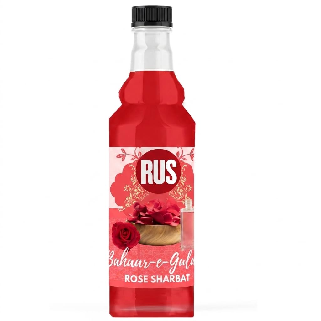 RUS Rose Sharbat | Bahaar-e-Gulaab | Instant Refreshing Drink for Summer | Just add Water or Milk (750ml)-image-16