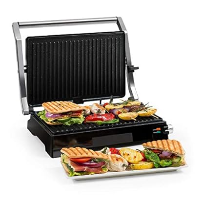 Klarstein Buffalo Kontaktgrill Paninimaker, 2000W, Ceramic Coating Technology, Aufklappen um 180 Grad möglich, mit…