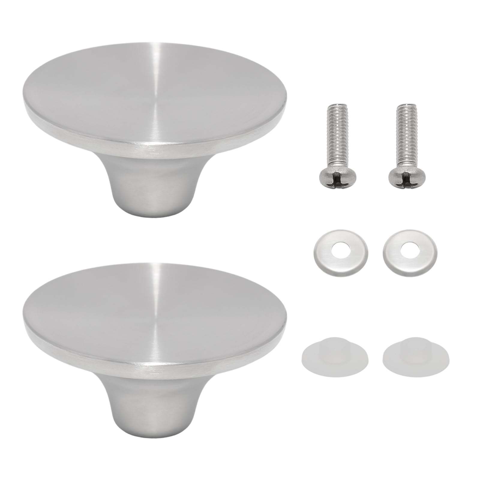 Ersatzknopf für Topfdeckel aus Metall, universeller Ersatz, spülmaschinenfest, ideal für Schongarer, Bratpfannen und Küchen-Kochgeschirr-Abdeckungen, Silberfarben, 2 Stück