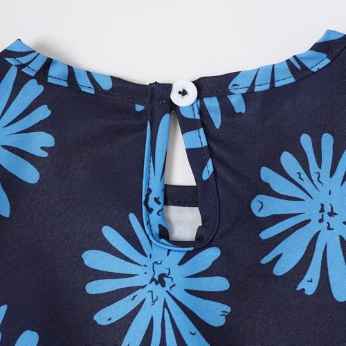 Girls Summer Outfit Floral Print Ruffle Sleeveless Dress Size A-Line Cute Midi Casual Sundress Size 3-9 Years3