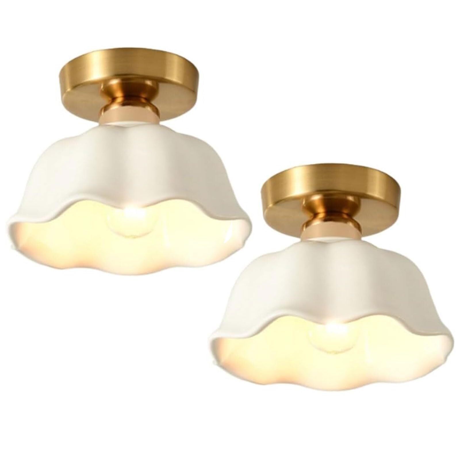 Genérico Kremowy Kolor Kremowy Kryty Sufitowa Lampa Sufitowa Ceramiczna Lampa Sufitowa Do Salonu I Sypialni (1 Opakowanie/2 Opakowanie)