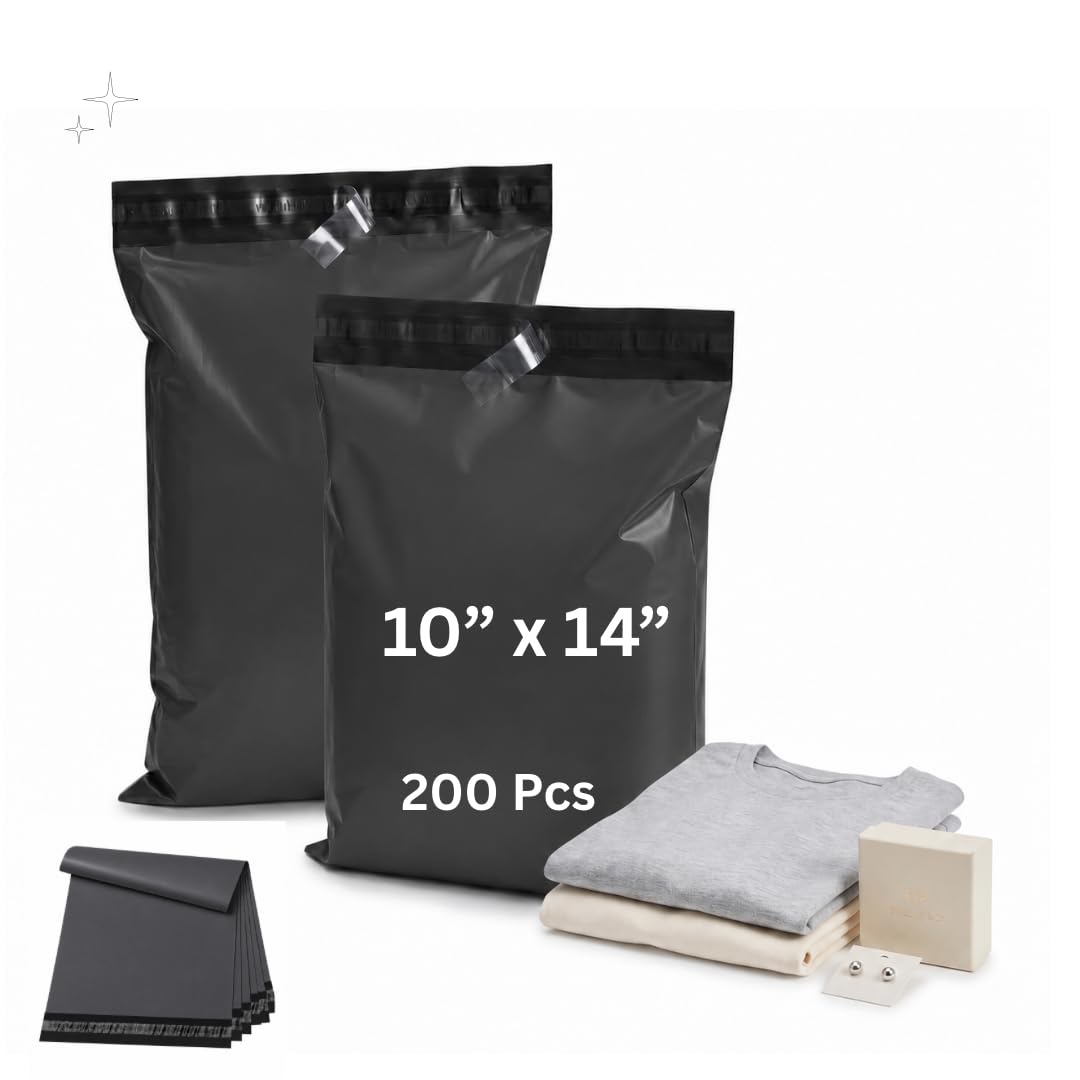 200 x Grey Mailing Bags | Mharey - 10" x 14" Postal Bags Self Seal Waterproof tamperproof Postage Bags | Small Medium Shipping Envelopes | Packaging Poly Mailers Posting delivery Post Bags
