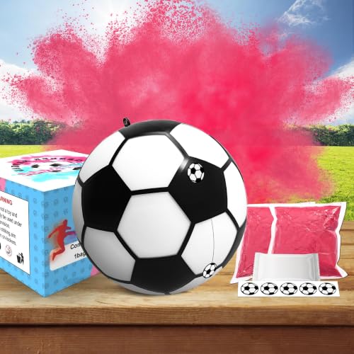 POPUPARTY Gender Reveal Soccer Ball Soccer Ball Gender Reveal with Pink Powder for Boy or Girl Baby Gender Reveal Ideas