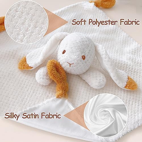 Image of Bunny Baby Security Blanket Loveys for Boys & Girls, 15 inch Soft Unisex Lovie, Baby Registry Gifts