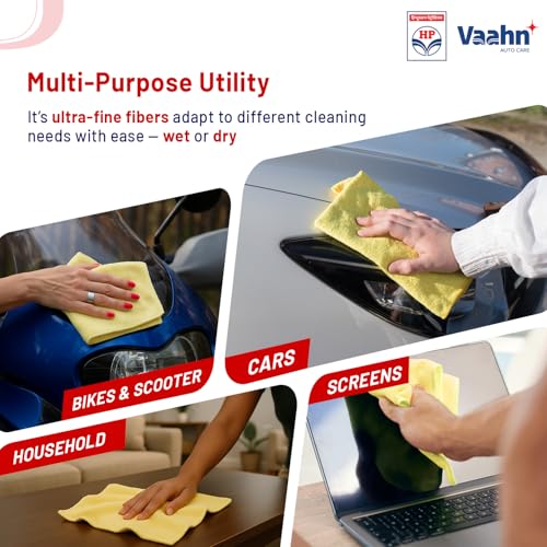 Image of Vaahn HP Microfiber Cloth | Ultra Absorbent, Lint-Free Car Cleaning & Drying Towel | High-Density, Reusable & Eco-Friendly (50x50 - Pack of 1)