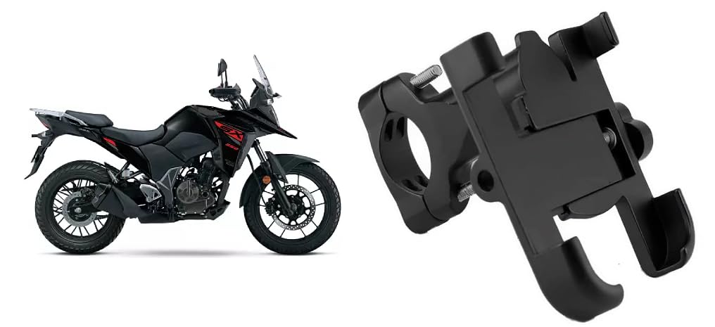 Bike Mobile Holder Metal (Aluminium Alloy) | 360° Rotation Handlebar Phone Mount | Anti-Vibration Clamp | Motorcycle & Cycle Mobile Stand Suitable for Suzuki V-Strom SX-picture-19