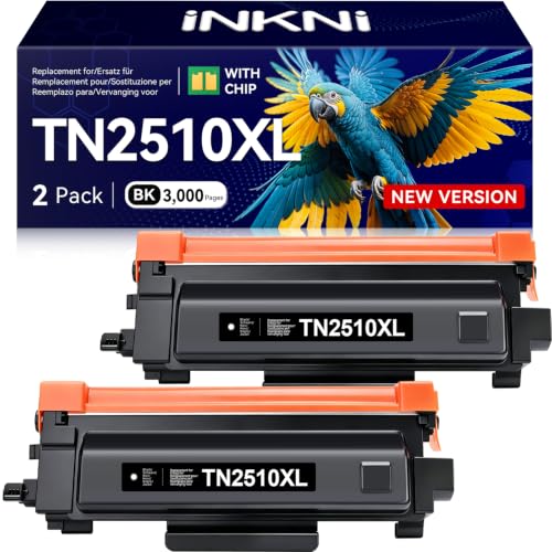 TN2510XL Compatible para Brother TN2510XL TN 2510XL TN2510 para Brother HL L2400DWE Toner HL L2400DW MFC L2835DW MFC L2800DW DCP L2620DW MFC L2860DWE DCP L2627DW, 2 Negro