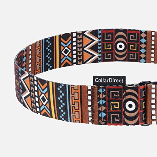 Collardirect Martingale Collars For Dogs Heavy Duty Tribal Pattern Adjustable Soft Safety Training Nylon Wide Pet Collar Medium Large (Pattern 3, L, Neck Size 15"-20") #TOP2
