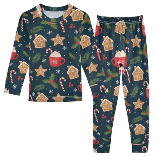 Pajama Sets Long Sleeve Christmas Berry Candy Themed Soft Comfy Sleepwear 2 Piece PJS 3-8T