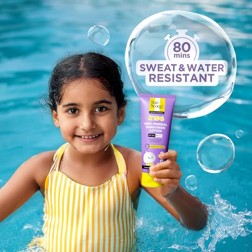 Image of SunScoop Kids 100% Mineral Sunscreen Lotion SPF 30+ PA++++ Broad Spectrum | For 1+ Years | Paediatrician Recommended | Prevents Tanning & Sunburn | Sweat & Water Resistant | for Sensitive Skin (75 gm)