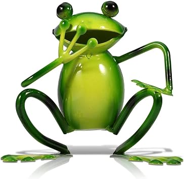 Metal Sculpture Open-mouthed Frog Home Furnishing Articles Handicrafts Squatting