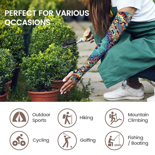 Image of YPHCDO Gardening Sleeves for Women Farm Sun Protection Thorn Proof Cooling Arm Sleeves to Cover Arms for Garden Sports