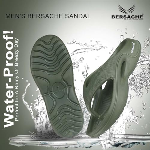 Image of BERSACHE Lightweight Stylish Flip Flop with Sole for Men (Grey)