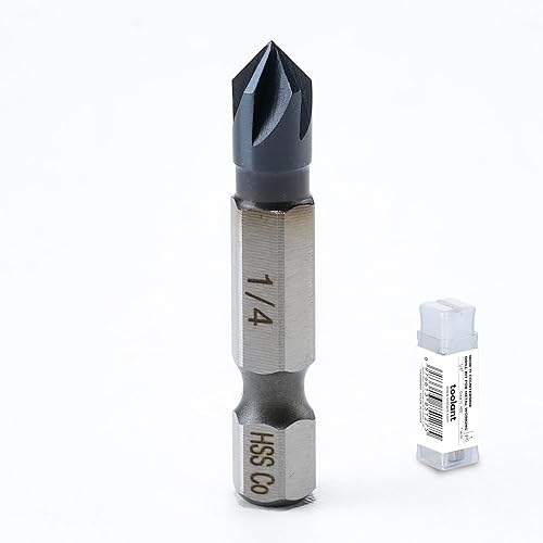 toolant Broca avellanadora de cobalto Noir-Ti de 14" (Pro), nitruro de aluminio de titanio recubierto con vástago hexagonal de cambio rápido