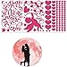 Gaoshou Adesivo da parete luminoso Love Heart Cupido PVC Adesivi stagionali a tema Peel and Stick Home Window Wall Art per San Valentino