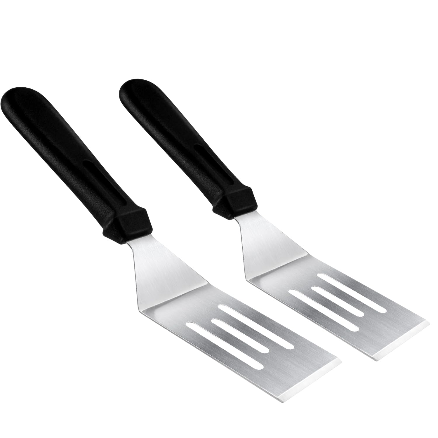 Espátula pequeña de 2 piezas, mini espátula de servir para uso en cocina, espátula de metal para servir y girar, ideal para panqueques, brownies, postres, galletas, huevos o sartenes pequeñas