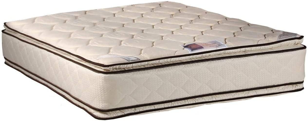 DS Solutions USA Coil Comfort Pillow Top Mattress Only (Queen Size) Double-Sided Sleep System with Enhanced Cushion Support- Fully Assembled, Great for Your Back, Longlasting Comfort