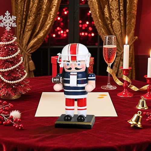 Figurine de casse-noisette football de 15 cm pour table festive de Noël