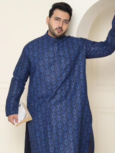 Image of SOJANYA Plus(Since 1958) Men's Cotton Checked Kurta