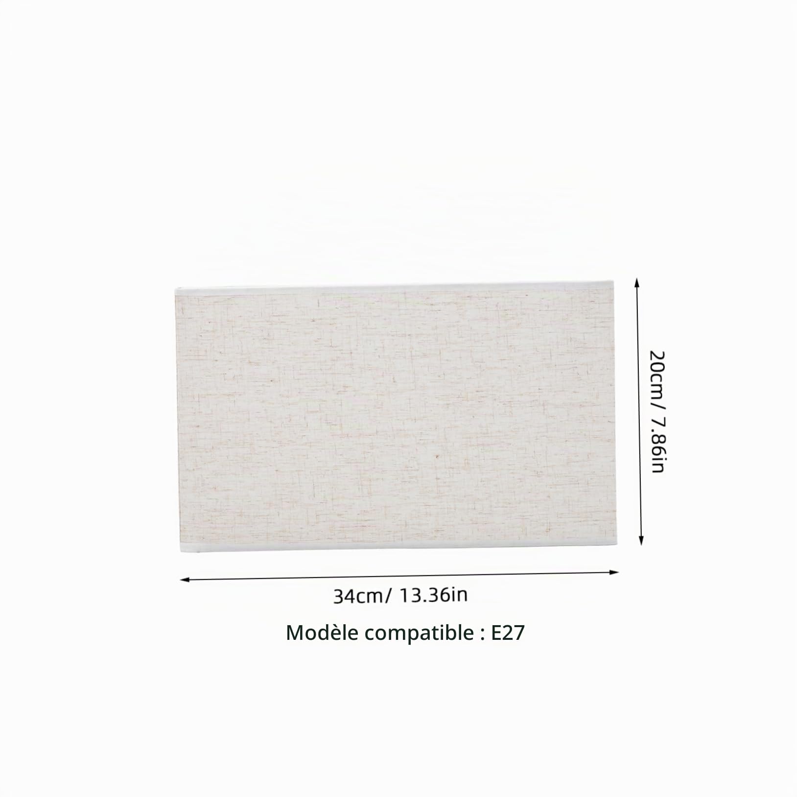 Artibetter Abat Jour Rectangulaire en Tissu Beige, Housse de Lampe Facile à Installer Effet Décoratif, Couverture Légère pour Décoration Chambre Fille Ado