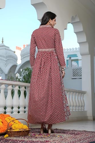 Image of Vbuyz Women's Alia Cut Anarkali Cotton Regular Fit Kurta