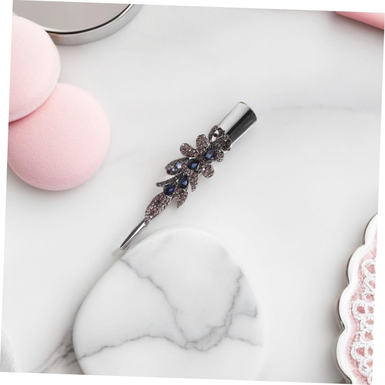 12 Stck. Teiliges Retro Metall Haarklammern Set mit Funkelnden Kristallen Starke Haftung Vielseitig Einsetzbar für Damen Französische Haarspangen für Kurze Haare Eleganter