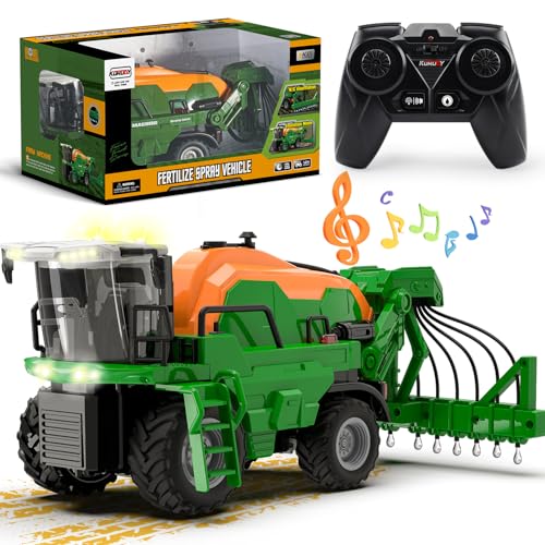 PENGBU RC Ferngesteuerter Traktor Ferngesteuert, Trecker Spielzeug ab 3 Jahre, Traktor mit Fernbedienung, Sprinkler, Ton und Licht… – Ansicht 1