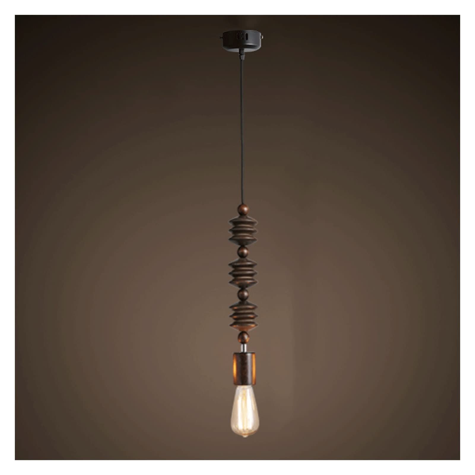 Modern Foyer Chandelier Wood Beads Pendant Light Beaded Swag Hanging Lamp Ceiling Suspension Lighting Fixture for Kitchen Island Bedroom Dining Room Restaurant Bar Cafe Shop Farmhouse Dining Room Ligh