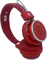 Fone De Ouvido Bluetooth Head Phone Cartão Sd Para Celular PC Tablet Computador Cor Vermelho