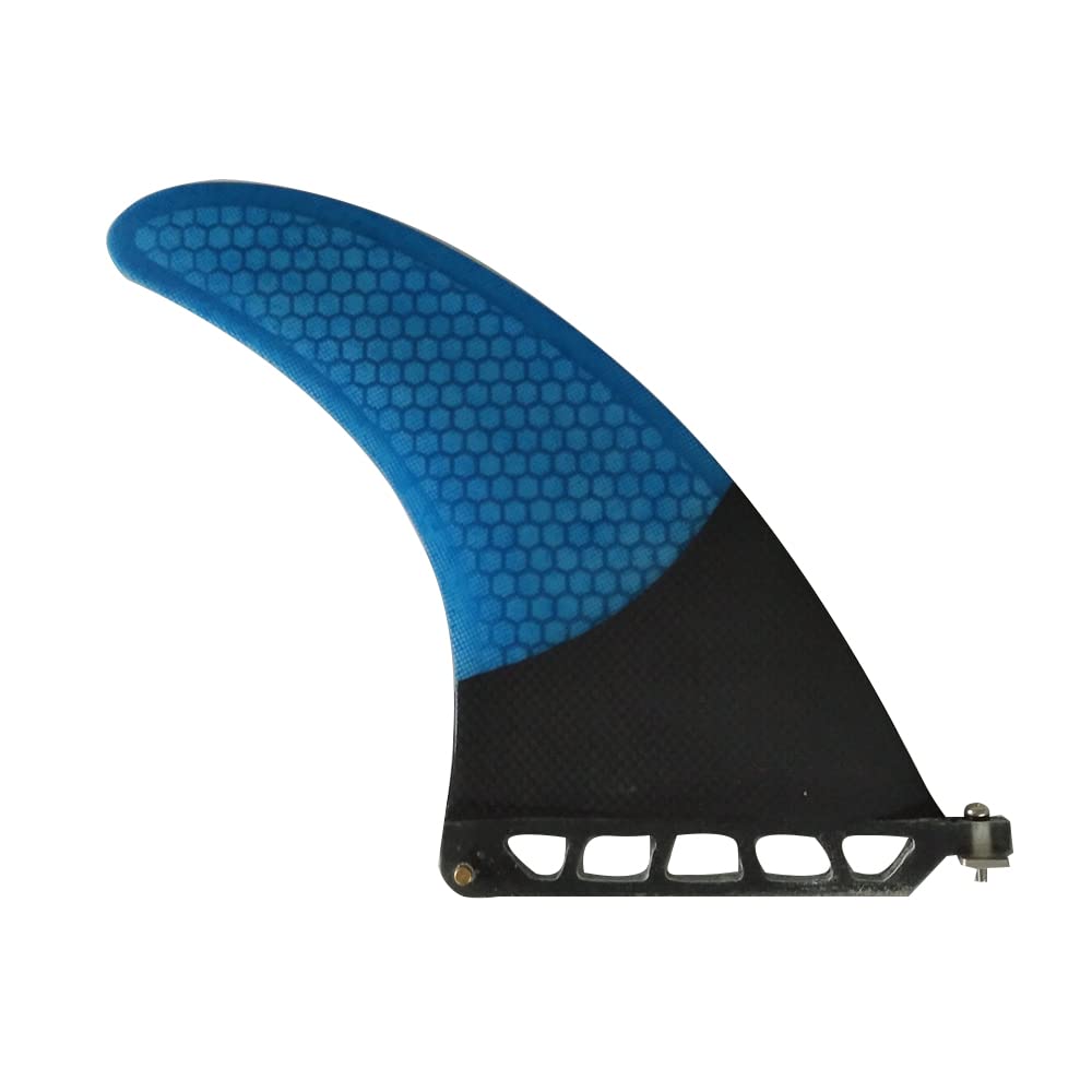 UPSURF Longboard Fins, Fiberglass+Honeycomb+Carbon, Professional Surfboard Fins (Blue, 8 inch)