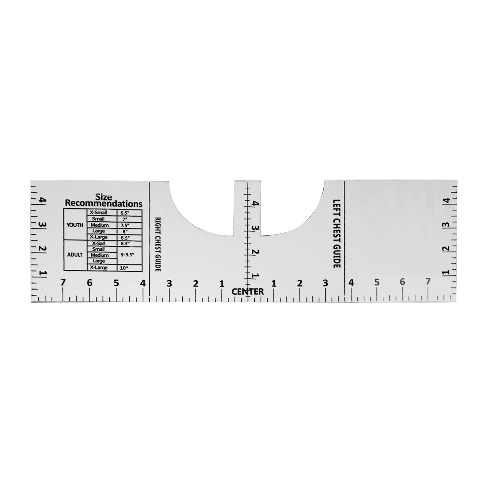 Alignment Ruler,T-Shirt Alignment Ruler Craft Ruler Acrylic T-Shirt Measuring Tool Transparent Black Scale for Making Fashion Center Design 16 * 5in