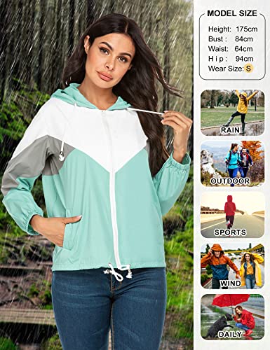 Soteer RAINCOAT Women'S Outdoor Rain Jacket Cycling Waterproof Lightweight Raincoat Hooded Rain Coat  thumb #2