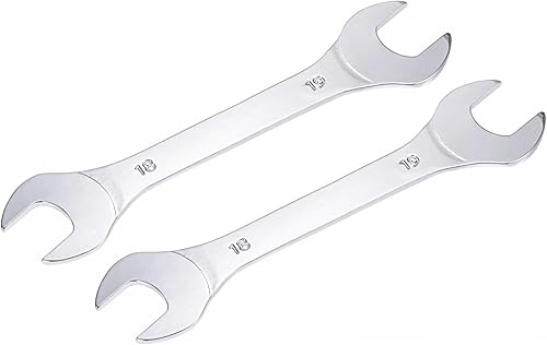 uxcell Llave fina de extremo abierto, espejo métrico de 0.709 in x 0.748 in, acero de alto carbono, para mantenimiento doméstico y reparaciones