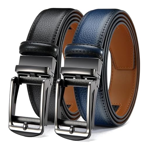 Ceinture en cuir de luxe pour hommes avec une boucle automatique en métal élégante