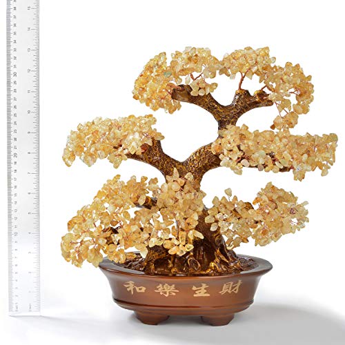 Kalifano Large Citrine (1,251 Gemstone Count) Chakra Crystal Tree With Healing Properties - Bonsai Feng Shui Money Tree For Wealth And Prosperity #TOP3