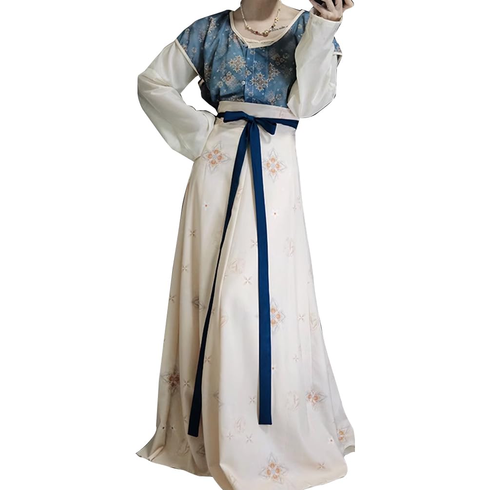 Women's Modern Hanfu Duijin Qiyao Ruqun Outfit Traditional Chinese Dance Costume