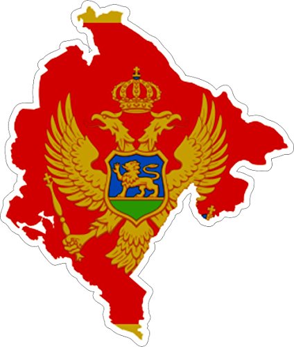 Akachafactory Autocollant Sticker adhesif Voiture Vinyle Drapeau Carte Montenegro