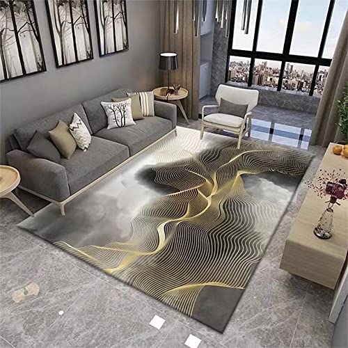 Tapis de salon gris 80x150cm rectangulaire résistant pour chambre et canapé - 2