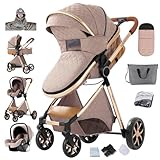 strollers for toddlers 【Tissu Premium et Confort Optimal】 Équipée d'une capuche réglable à plusieurs niveaux, la poussette bebe pour nouveau-nés offre une protection complète contre les intempéries, tandis que ses tissus respirants et doux créent un environnement confortable en toute saison. Les accoudoirs amovibles facilitent l'installation de l'enfant, et le grand panier intérieur offre un espace de repos spacieux.