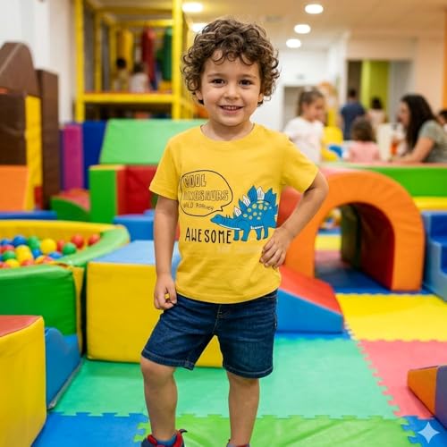 Image of DEEKEY Toddler Boys Shirts Short-Sleeve Little Kids t Shirts Boys' Tops, Tees & Shirts Graphic TEE Age for 2-7 Years 4-Pack