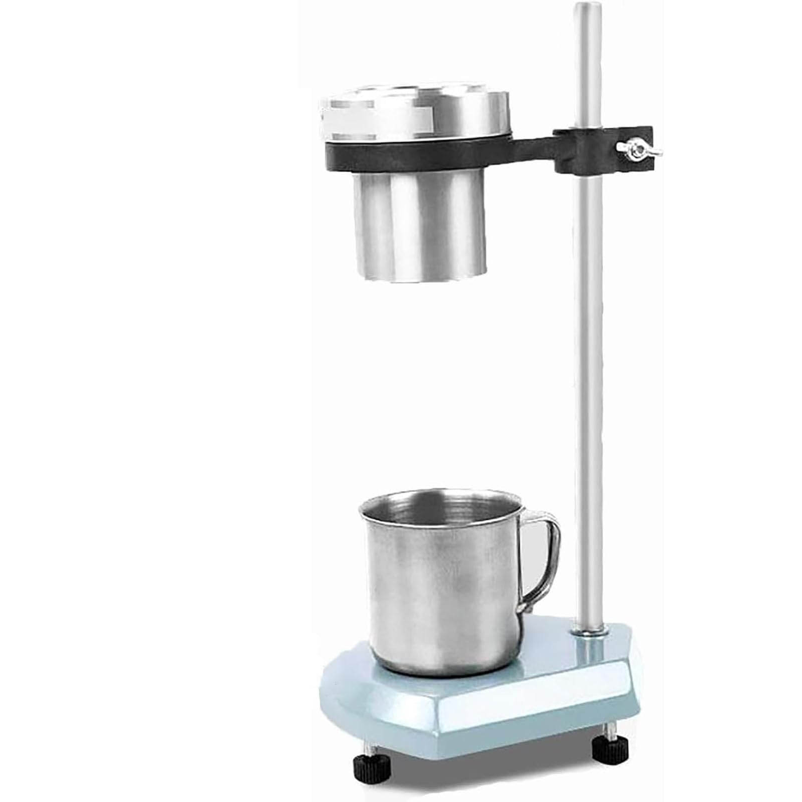 Vaso viscosímetro, vaso de viscosidad de flujo de 100 ml con soporte de elevación y boquilla de latón, apertura de 1,9-5,2 mm, ideal para medición de tintura de pintura