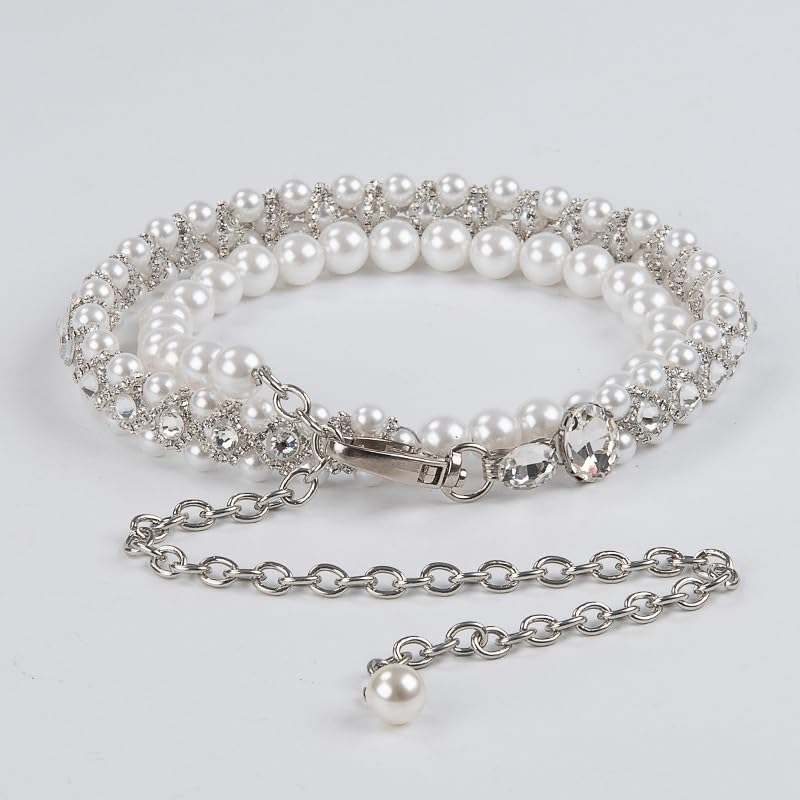 Pearls with Diamonds Ladies Waist Chain Accessories Women Metal Chain Dress Chain4
