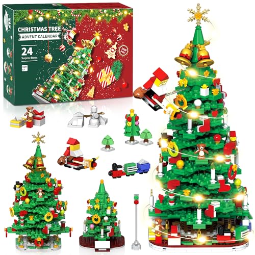 Weihnachtsbaum Adventskalender 2025 Kinder Jungen 10 12 8 6 5 4 7 11 13 14 Jahre Mädchen Spielzeug Weihnachtsdeko Weihnachtskalender Füllung Puzzle Weihnachten Geschenke Weihnachtsgeschenke Bausteine