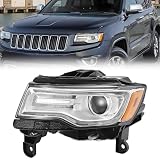 CHENDIAN For 2014-2021 Jeep Grand Cherokee Headlight Assembly - HID Xenon Headlamp w/o AFS Models Only, w/LED DRL, w/Bulbs, 10 Pins, Left Driver Side, OE 68144703AL