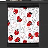  Marienk?fer Sp¨¹lmaschine Magnetische Abdeckung K¨¹che Dekor Niedliche Marienk?fer Front Geschirrsp¨¹ler K¨¹hlschrank Magnetische Abdeckung Aufkleber Ger?t Abdeckung 23 x 26 Zoll