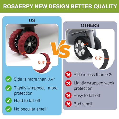 Luggage Wheel Covers Suitcase Wheels Covers Protectors 16 Pcs Silicone Wheel Protective covers for Spinner Luggage Suitcases (Grey)3